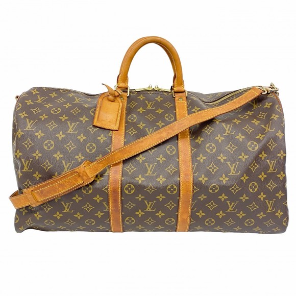 Louis Vuitton Brown Bag Boston Bandouliere Monogram Keepall - Picture 1 of 9
